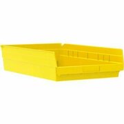 Akro-Mils Nesting Storage Shelf Bin, Plastic, 30178, 11-1/8 in W in x 17-5/8 in D in x 4 in H, Yellow 30178YELLO